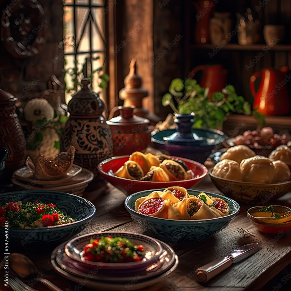  Appetizing Manti dish - Turkish food photography, generative ai