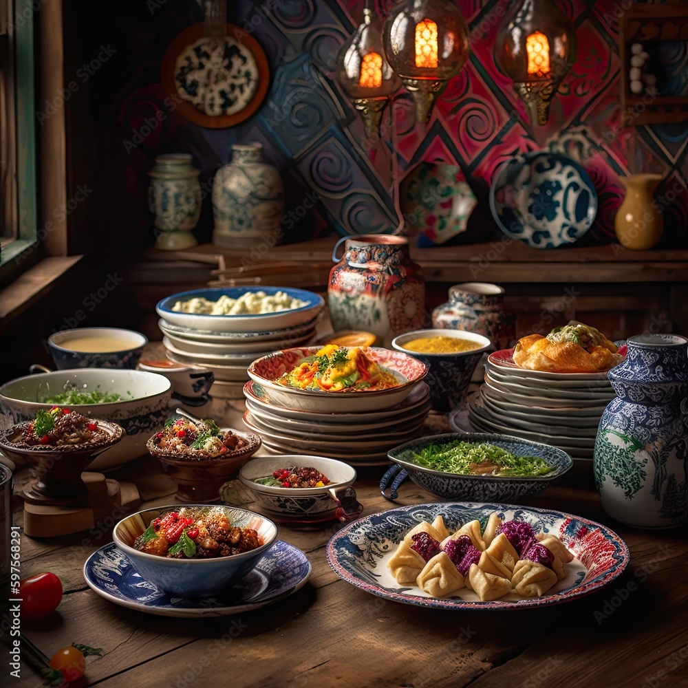  Appetizing Manti dish - Turkish food photography, generative ai