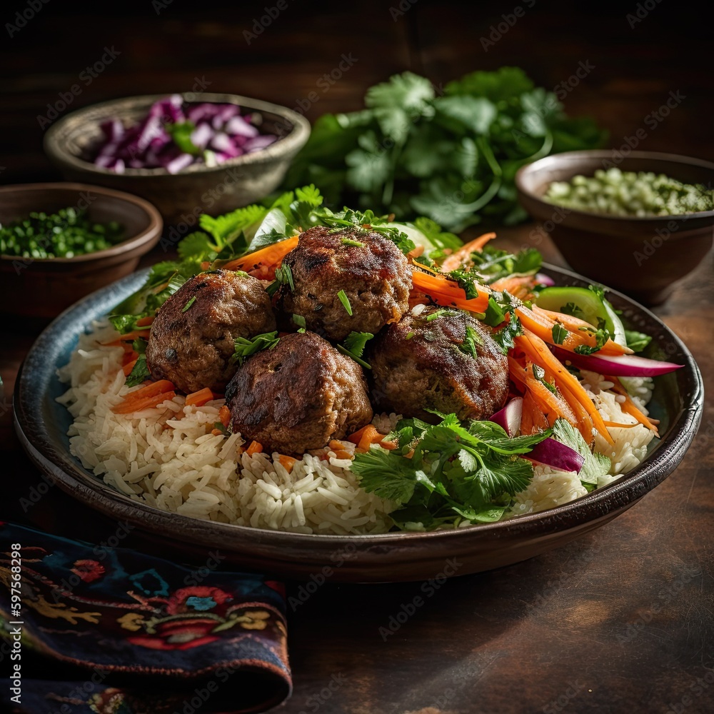 Delicious Kofte: Turkish Meatballs in Traditional Style, Generative AI