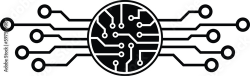technology, circuit board icon vector