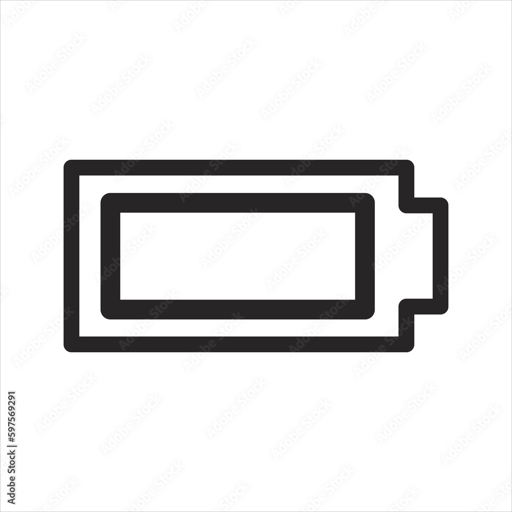 Battery line icon, outline vector sign, linear style pictogram isolated on white. Symbol, logo illustration. Editable stroke. Pixel perfect vector graphic Battery line icon, outline vector sign, linear style pictogram isolated on white. Symbol, logo illustration. Editable stroke. Pixel perfect vector graphic