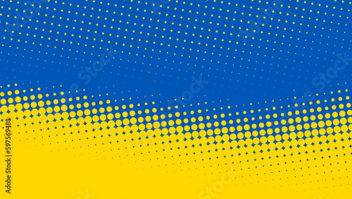Blue and yellow background with halftone effect. Vector pattern