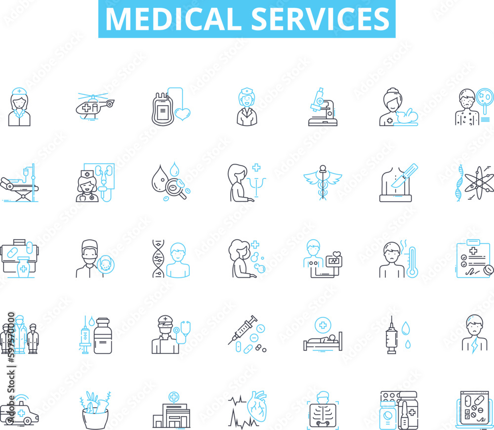 vetor-de-medical-services-linear-icons-set-diagnosis-treatment