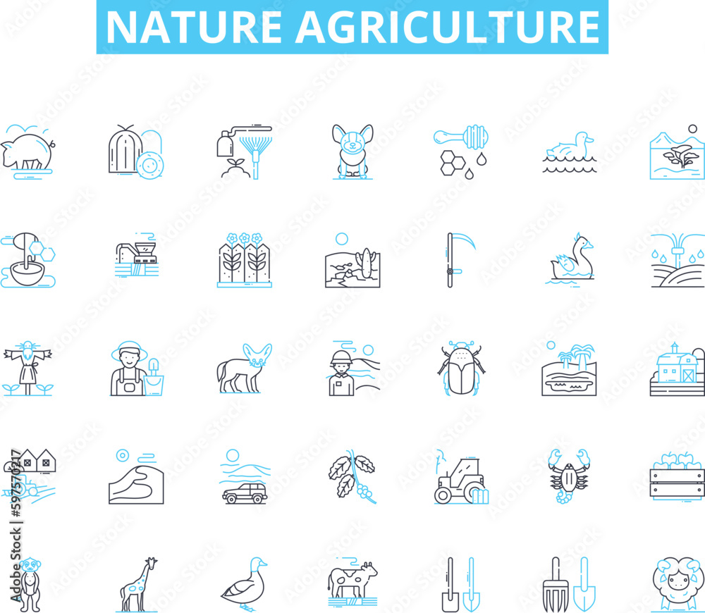 Nature agriculture linear icons set. Soil, Seeds, Harvest, Fertilizers, Irrigation, Cultivation, Livestock line vector and concept signs. Organic,Pesticides,Gardening outline illustrations Nature agriculture linear icons set. Soil, Seeds, Harvest, Fertilizers, Irrigation, Cultivation, Livestock line vector and concept signs. Organic,Pesticides,Gardening outline illustrations