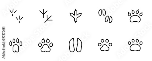 Animal pam print icon. flat vector and illustration, graphic, editable stroke. Suitable for website design, logo, app, template, and ui ux.