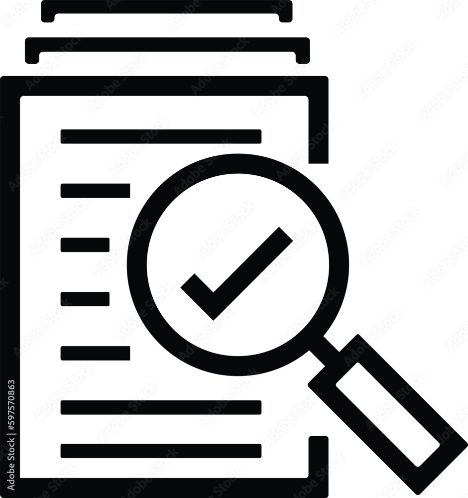 magnifying glass like check assess, scrutiny plan vector icon magnifying glass like check assess, scrutiny plan vector icon