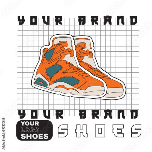 Sneaker shoes. Concept. Flat design. Vector illustration. Sneakers in flat style. Sneakers side view. Fashion sneakers.	
