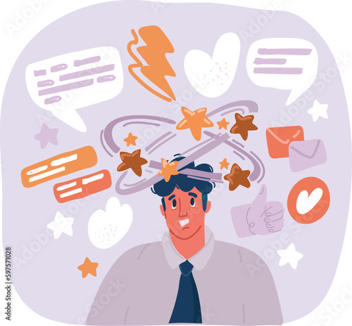 Vector illustration of Businessman with vertigo