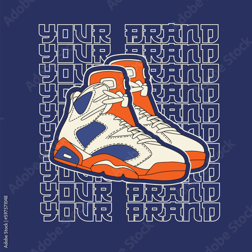 Sneaker shoes. Concept. Flat design. Vector illustration. Sneakers in flat style. Sneakers side view. Fashion sneakers.	
