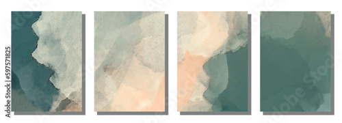 Abstract watercolor brush background. © Threecorint