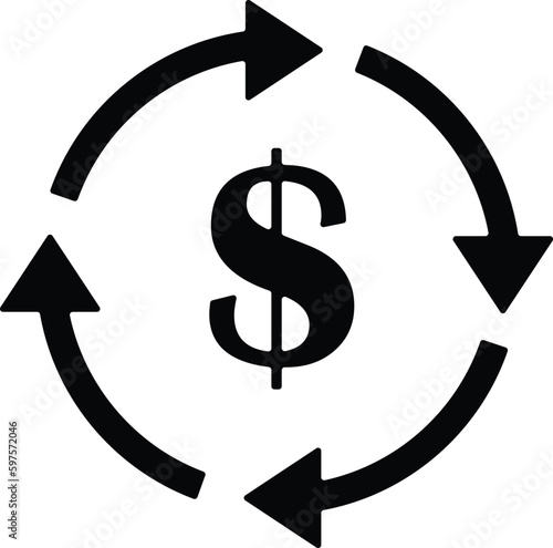 money exchange, financial circulation, cash flow icon vector
