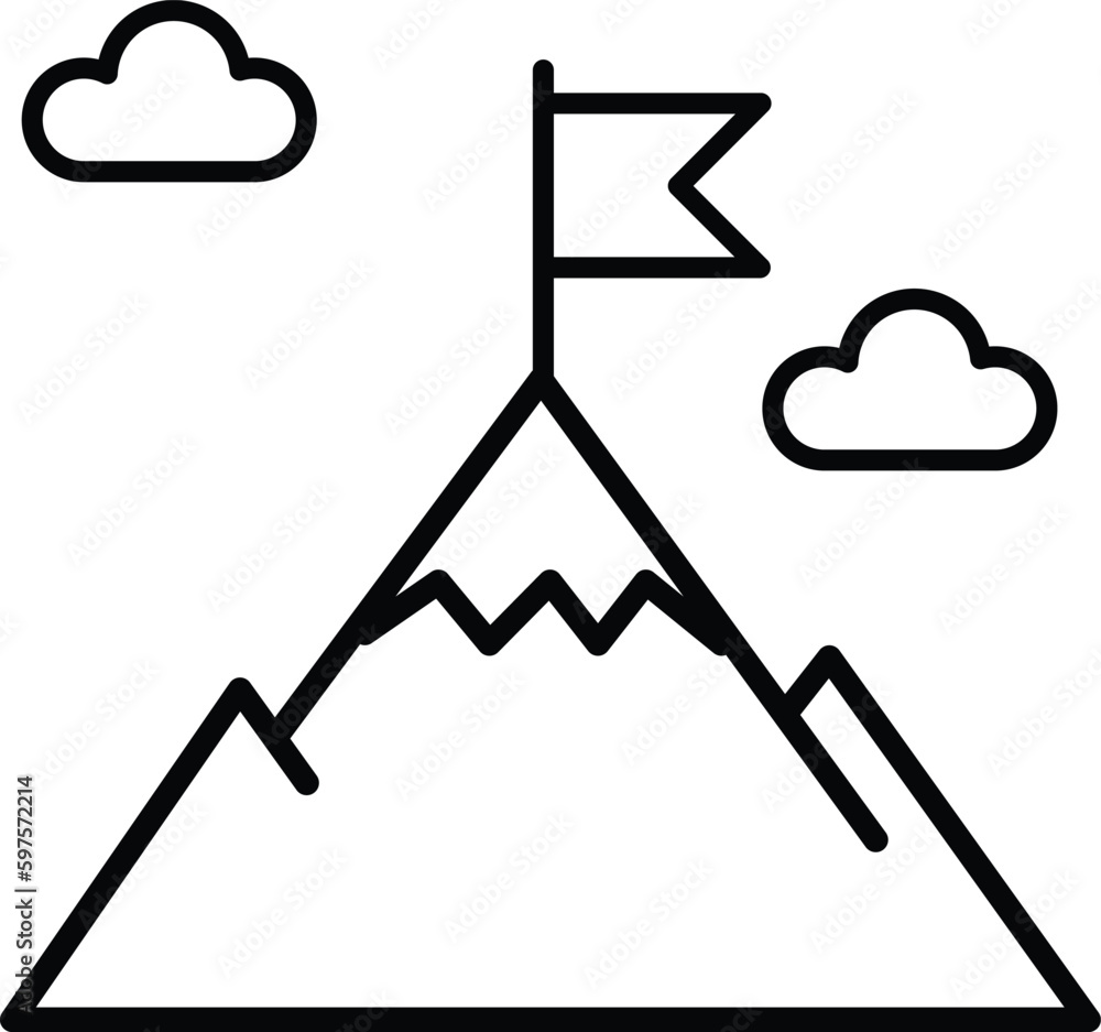 mountain with flag icon vector mountain with flag icon vector