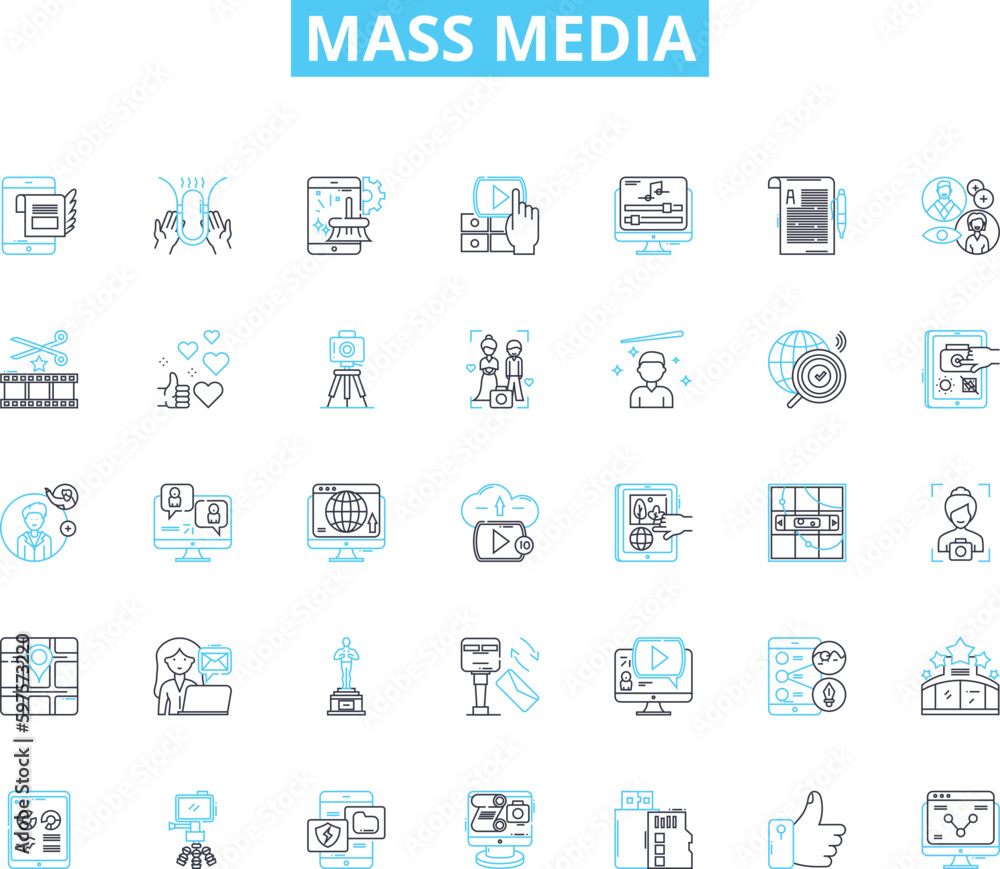 Mass media linear icons set. News, Journalism, Advertising, Radio, Television, Internet, Press line vector and concept signs. Magazine,Newspaper,Media outline illustrations Mass media linear icons set. News, Journalism, Advertising, Radio, Television, Internet, Press line vector and concept signs. Magazine,Newspaper,Media outline illustrations