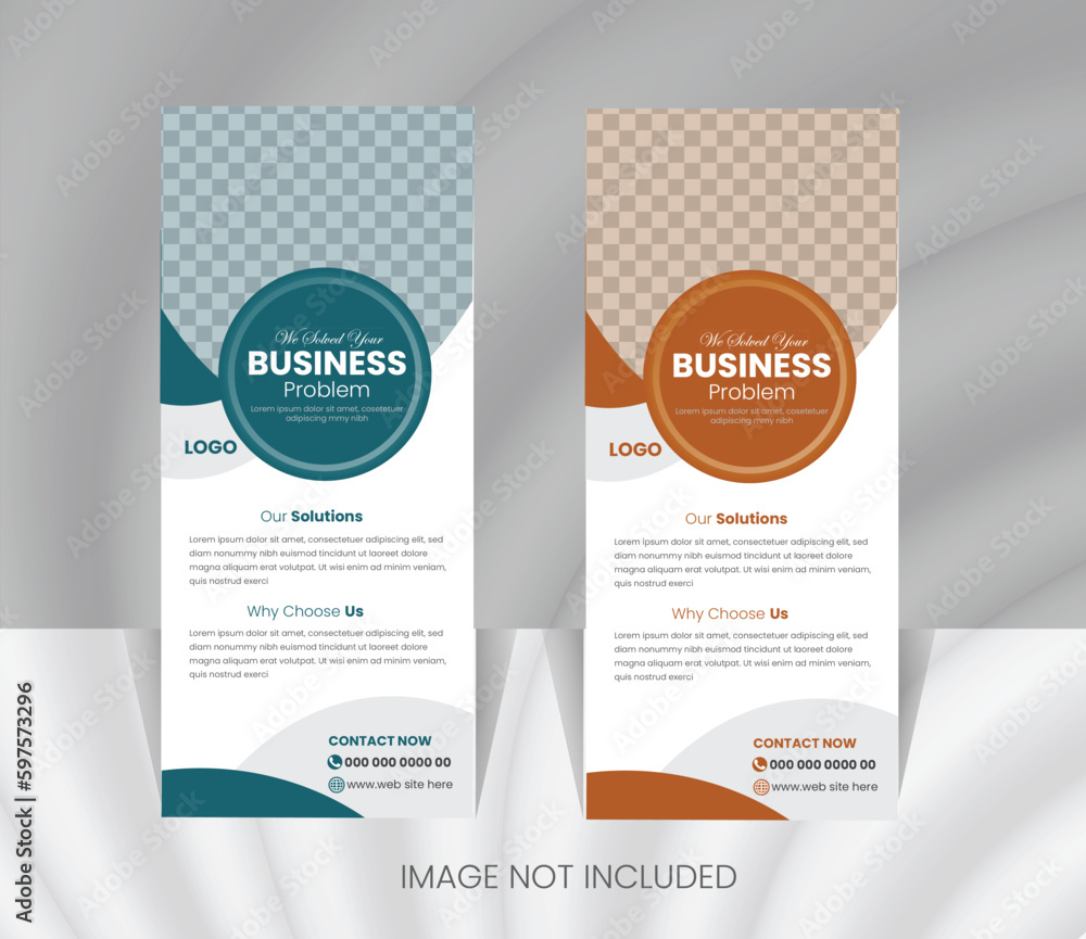 Creative business agency roll up banner design or roll up banner template