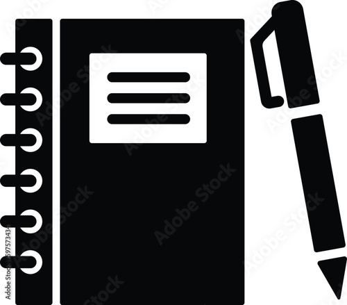 notebook and pen icon vector