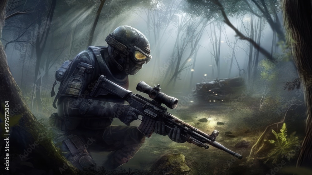 Fototapeta premium Military Gaming Art Background Wallpaper