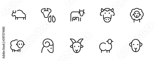 livestock icon flat vector and illustration, graphic, editable stroke. Suitable for website design, logo, app, template, and ui ux.