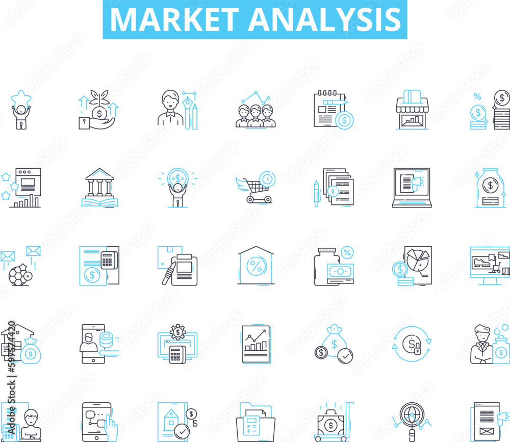 Market analysis linear icons set. Competition, Target audience, Trends, Demographics, Segmentation, Consumer behavior, Market size line vector and concept signs. SWOT analysis,Market share,Customer Market analysis linear icons set. Competition, Target audience, Trends, Demographics, Segmentation, Consumer behavior, Market size line vector and concept signs. SWOT analysis,Market share,Customer