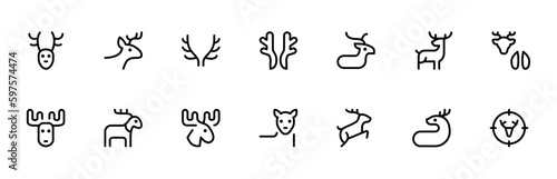 Deer icon, flat vector and illustration, graphic, editable stroke. Suitable for website design, logo, app, template, and ui ux.