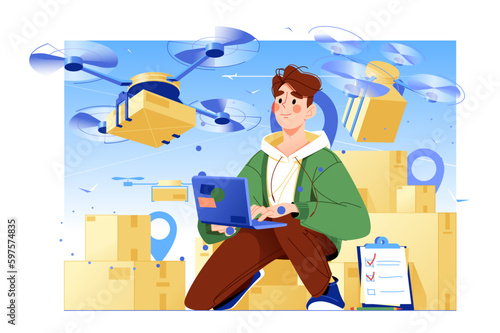 E-commerce modern fast drone delivery