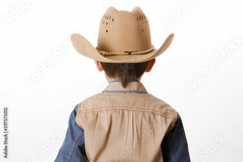 Back view cowboy boy costume. Generate Ai