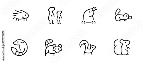 Rodent, Bunny, Rabbit icon flat vector and illustration, graphic, editable stroke. Suitable for website design, logo, app, template, and ui ux.