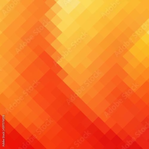 Geometric design element. Vector illustration in polygonal style. Orange pixel. eps 10