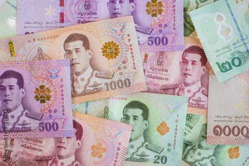 Obraz na plátně Thai baht banknotes