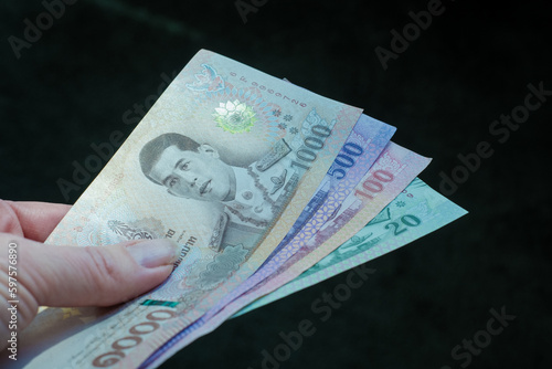 Thai baht banknotes Fototapeta