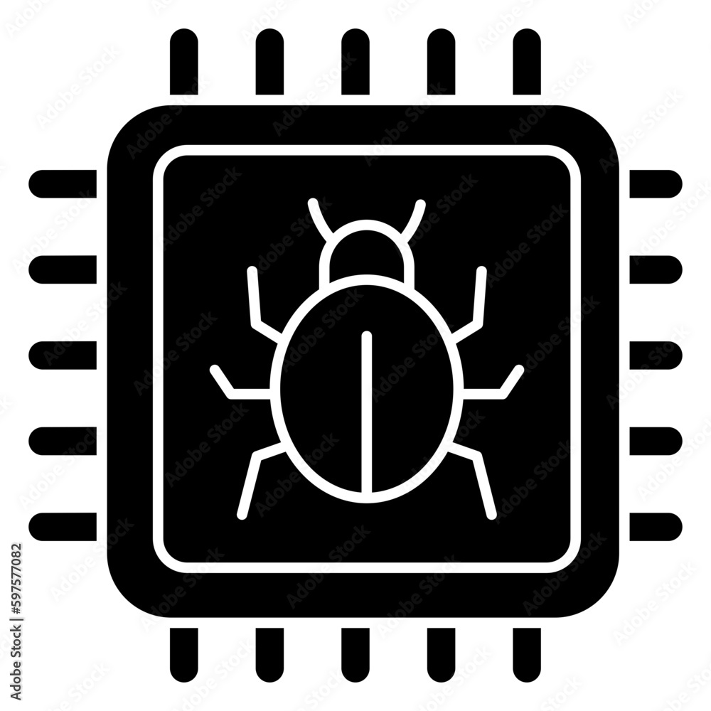 Perfect design icon of infected processor Perfect design icon of infected processor