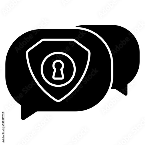 Conceptual flat design icon of encrypted message