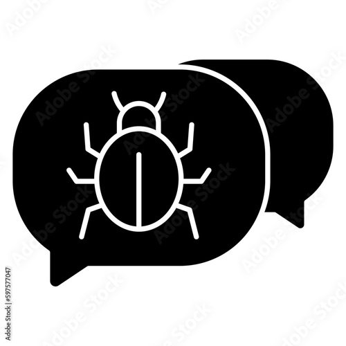 Conceptual flat design icon of infected chat