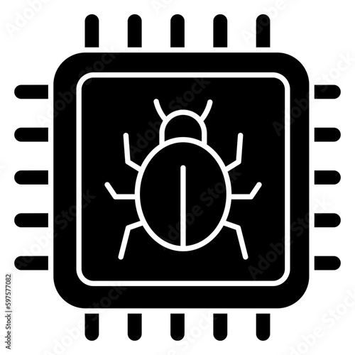 Perfect design icon of infected processor