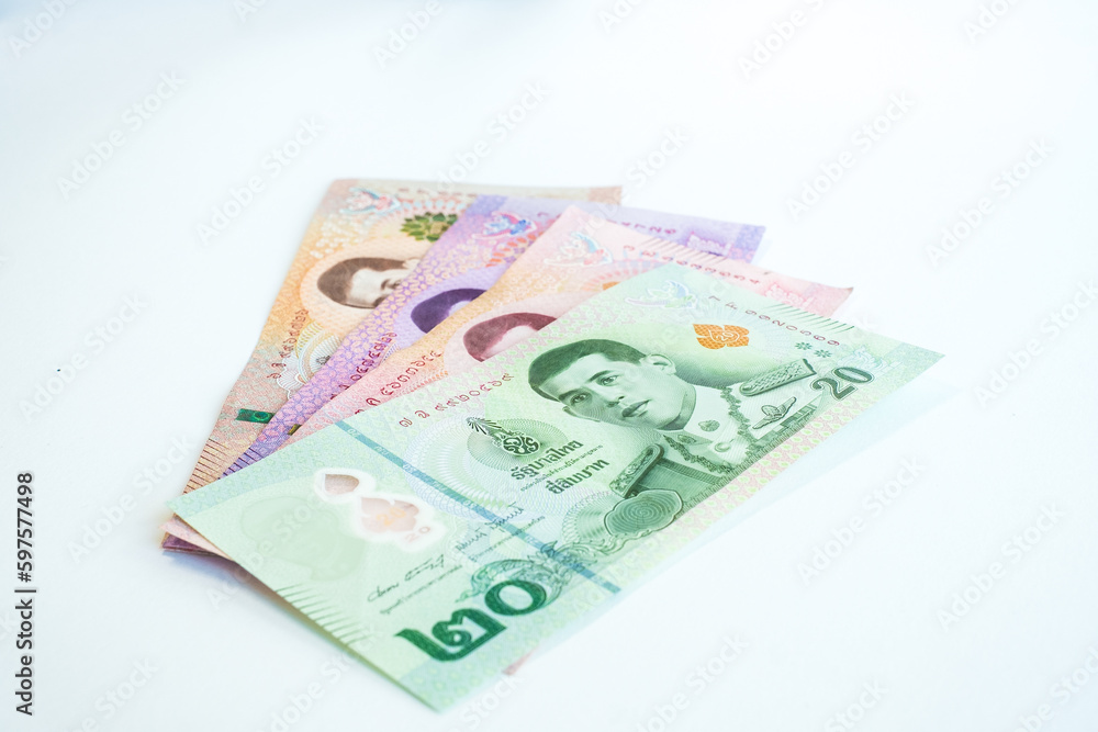 Thai baht banknotes. Cash money of Thailand. Thai economy and financial system concept. Thai baht banknotes. Cash money of Thailand. Thai economy and financial system concept.