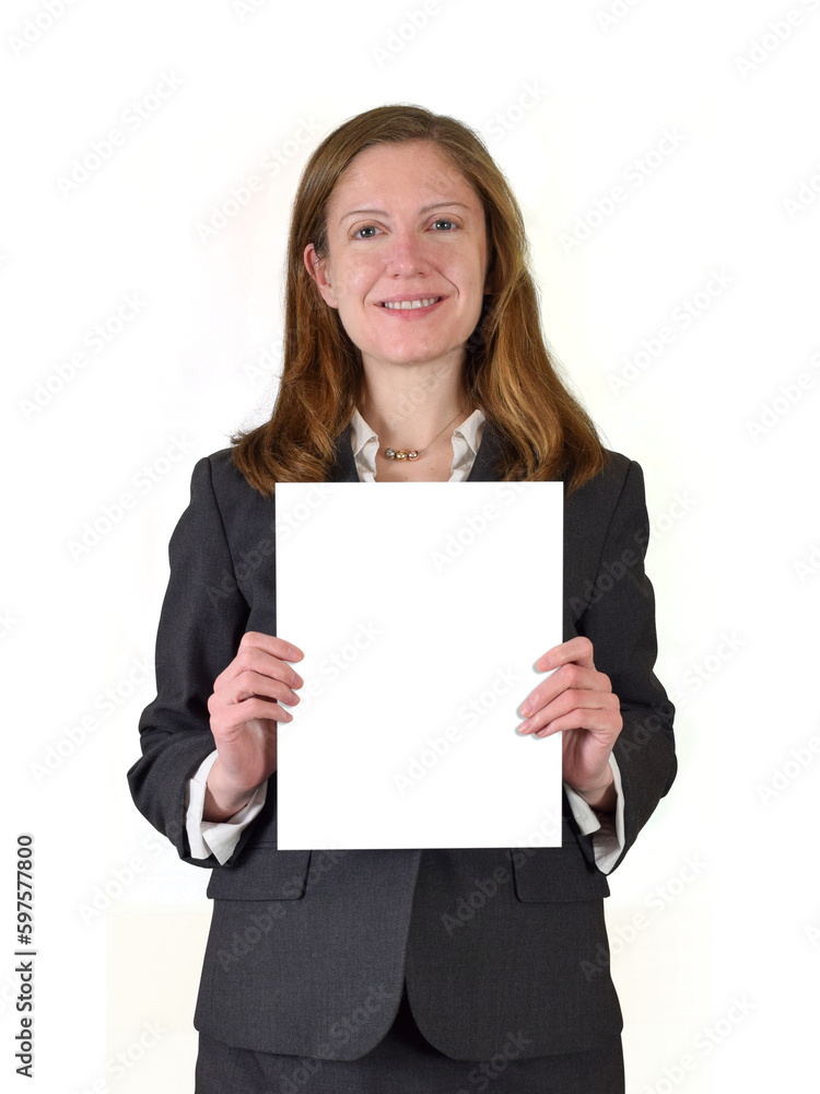 Flyer Mockup Featuring a Business Woman Holding an Empty Flyer Flyer Mockup Featuring a Business Woman Holding an Empty Flyer