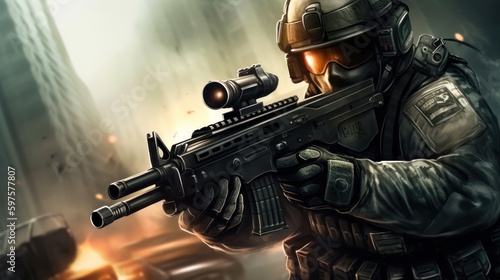 First Person Shooter Game Art FPS Wallpaper Background