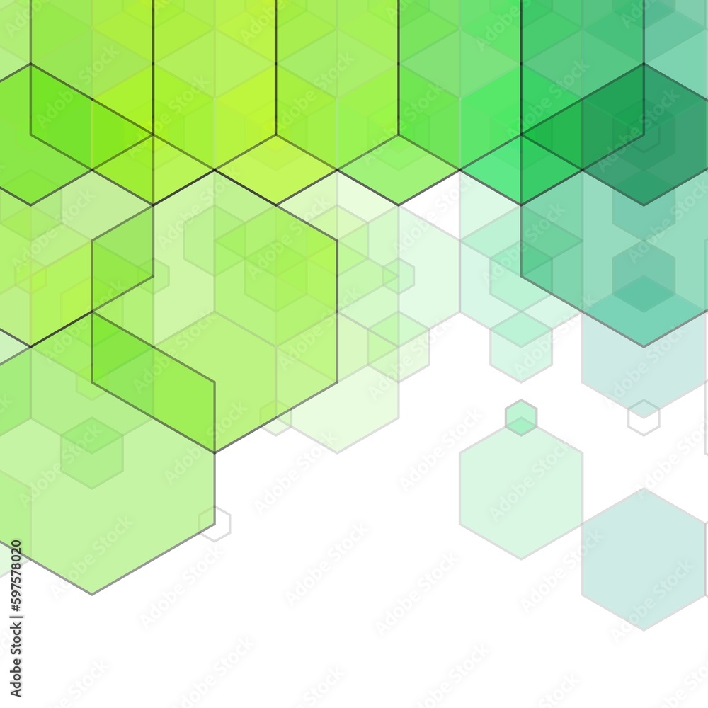 Abstract vector background. Mosaic. polygonal style. Green hexagons. eps 10