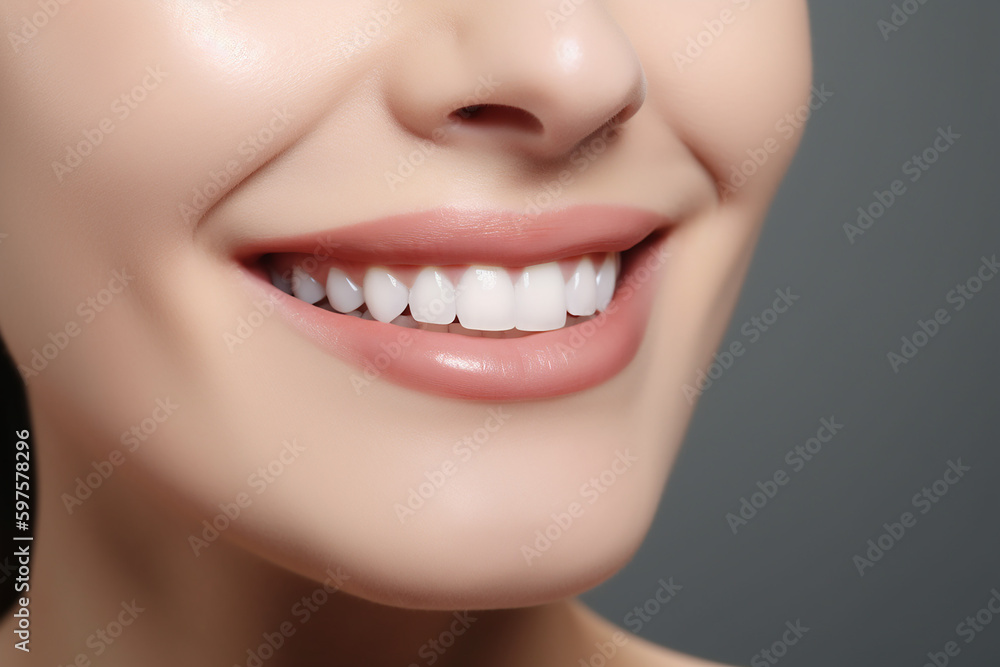 Fototapeta premium boca rindo com belos dentes brancos. fechar