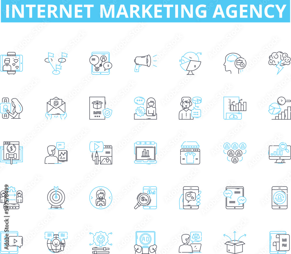 Internet marketing agency linear icons set. Optimization, Analytics, Strategy, Campaigns, Metrics, Content, SEO line vector and concept signs. SEM,PPC,Social media outline illustrations Internet marketing agency linear icons set. Optimization, Analytics, Strategy, Campaigns, Metrics, Content, SEO line vector and concept signs. SEM,PPC,Social media outline illustrations