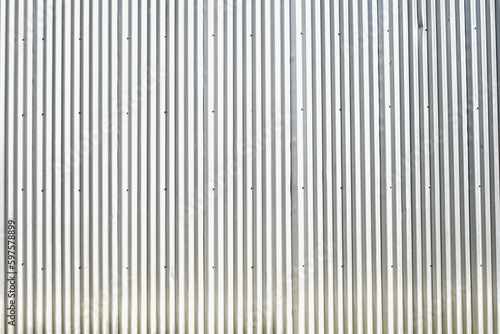 Bright silver corrugated metal sheet background