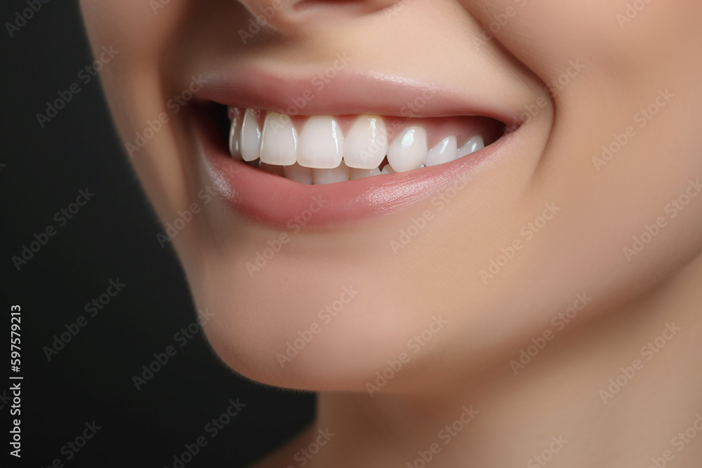 Fototapeta premium boca rindo com belos dentes brancos. fechar
