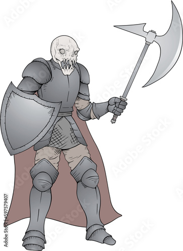 Medieval knight draw