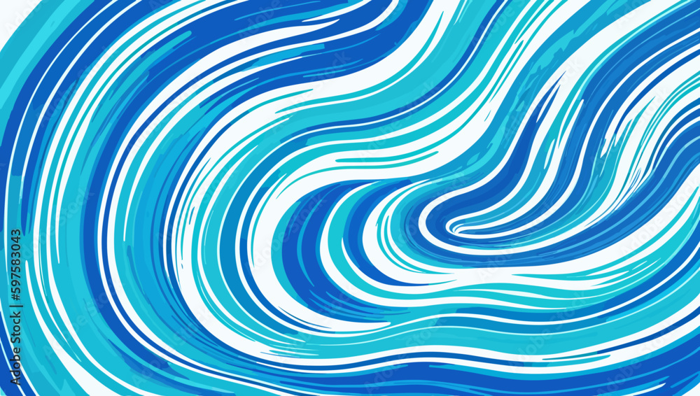 Fototapeta premium Abstract Wave Symphony: Vector Illustration of Ocean Waves