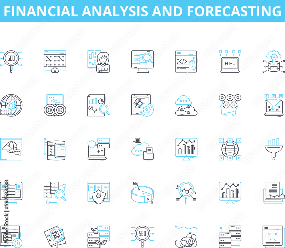 Financial analysis and forecasting linear icons set. Risk, Revenue, Budget, Investment, Cashflow, Growth, Forecasting line vector and concept signs. Analysis,Break-even,Profitability outline Financial analysis and forecasting linear icons set. Risk, Revenue, Budget, Investment, Cashflow, Growth, Forecasting line vector and concept signs. Analysis,Break-even,Profitability outline