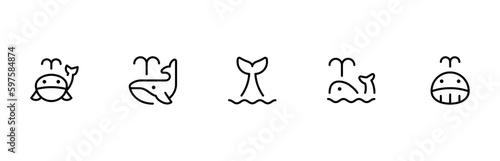 whale icon flat vector and illustration, graphic, editable stroke. Suitable for website design, logo, app, template, and ui ux.