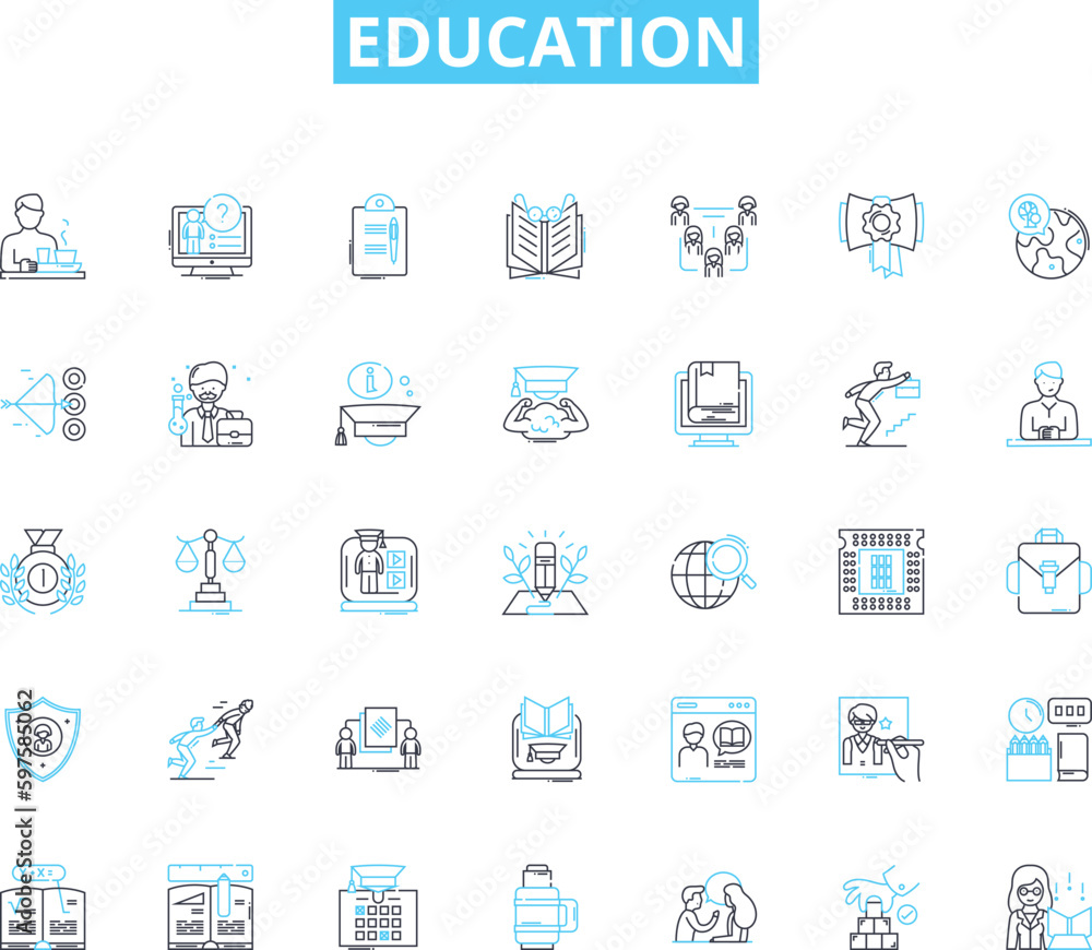 Education linear icons set. Learning, Knowledge, Teaching, Instruction, Curriculum, Classroom, Exam line vector and concept signs. Marker,Lecture,Study outline illustrations Education linear icons set. Learning, Knowledge, Teaching, Instruction, Curriculum, Classroom, Exam line vector and concept signs. Marker,Lecture,Study outline illustrations