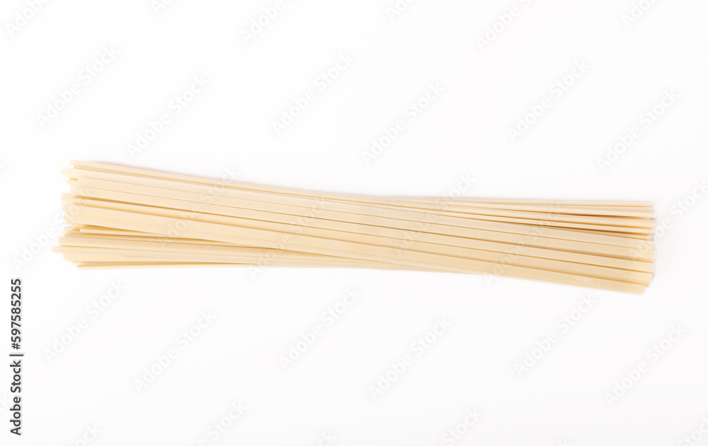 Rice noodles isolated on white background. Funchoza on a white background. Rice noodles isolated on white background. Funchoza on a white background.