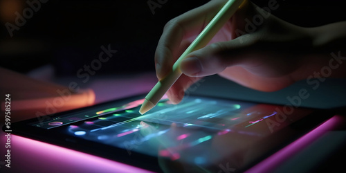 graphic designer using a tablet, design, art photo
