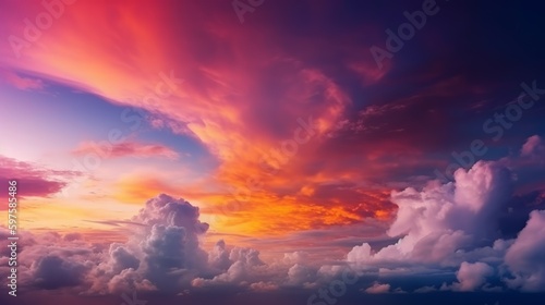 Background of colorful sky concept Dramatic sunset. Generative ai © cac_tus