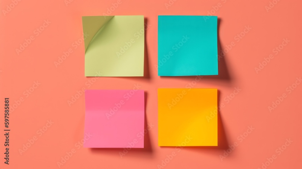 Fototapeta premium Four different post it. Generative ai